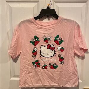 BNWT HELLO KITTY Strawberry Crop Top Women's Size Medium